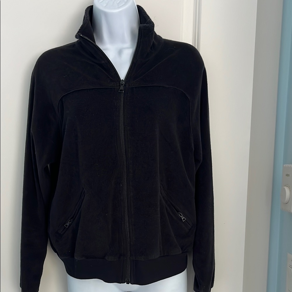 TNA Black Velour Zip-Up Jacket